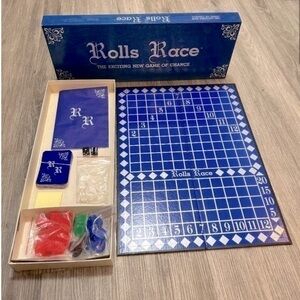 Vintage 1987 ROLLS RACE board game of chance. 2-9 players. Ages 8+.